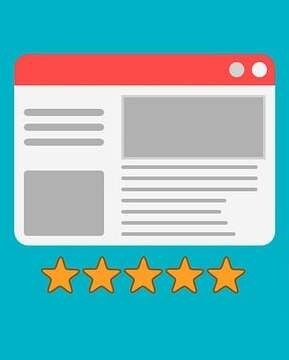 graphic of business reviews with text and stars