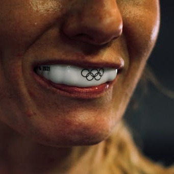 mouthguard in mouth