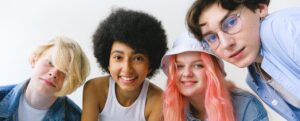 group of teenagers smiling